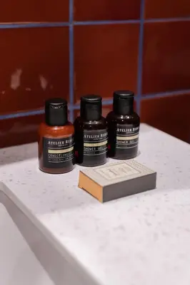 three bottles of ink sitting on top of a counter at GentleTom in Istanbul