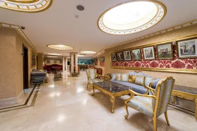 a living room with a couch and a table at Antea Hotel Oldcity -Special Category in Istanbul