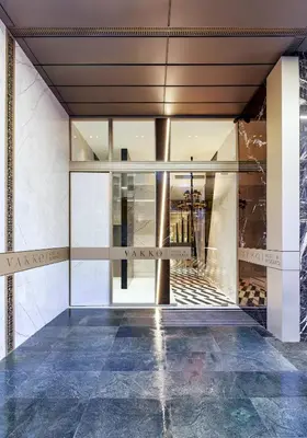 a view of the entrance to a building at Vakko Hotel and Residence in Istanbul