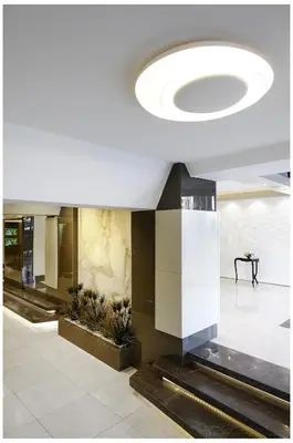 a lobby with a large white ceiling at Cartoon Hotel in Istanbul