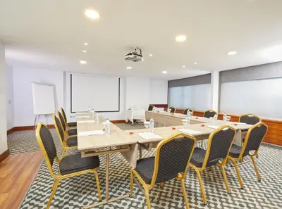 a conference room with a long table and chairs at Dedeman Istanbul in Istanbul