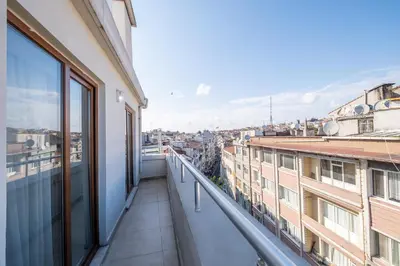 a balcony with a view of a city at Lavin Hotel & Suites in Istanbul