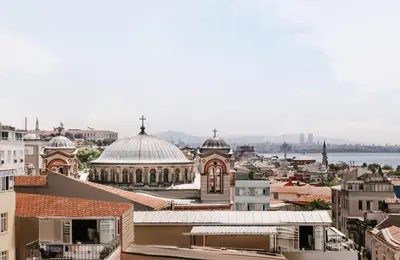 a view of the city from the roof of a building at Skalion Hotel in Istanbul