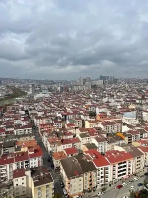 an overhead view of a city with buildings at Classic Suite MS33 in Esenyurt