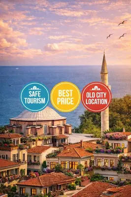 a collage of signs for a city with houses at Kadirga Antik Hotel - Sultanahmet in Istanbul