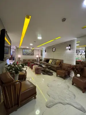 a lobby with couches and chairs and a tv at Wame Suite Hotel Nisantasi in Istanbul