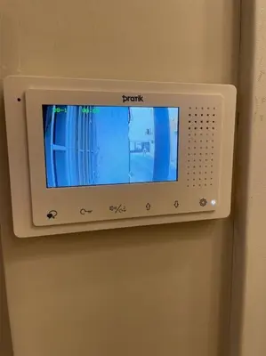 a microwave on a wall with the word fork on it at Apt w/ Balcony in center,5 mn walk to Istiklal in Istanbul