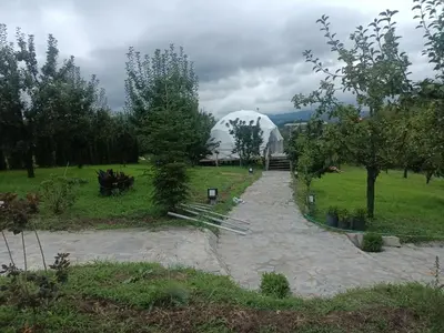 a large white domed building in a field at Sapanca Green Dome in Sapanca