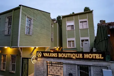 a building with a sign that reads valens boutique hotel at Valens Boutique Hotel in Istanbul