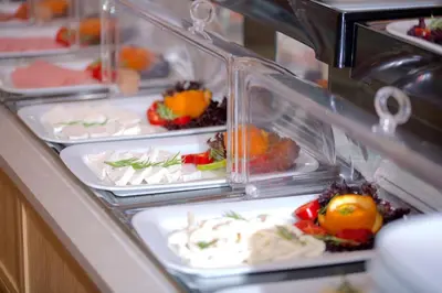 a display case with many different types of food at Ayramin Exclusive Hotel - Special Category in Istanbul