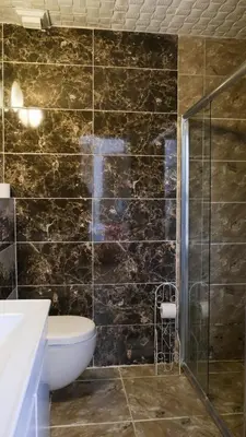 a bathroom with a toilet and a sink and a shower at Istanbul Irish Hotel in Istanbul