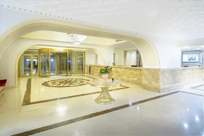 a large room with a table in the middle at Ramada Plaza by Wyndham Silivri in Silivri