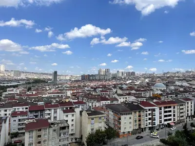 a view of a city with houses and buildings at King Suite ZG5 in Esenyurt