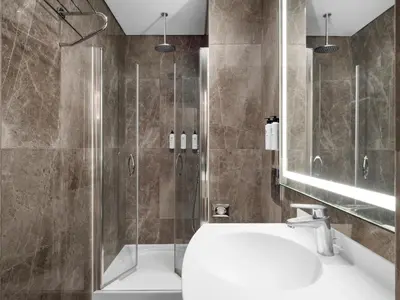 a bathroom with a shower and a sink at Selectum City Ataşehir in Istanbul