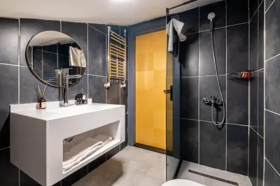 a bathroom with a sink and a shower at 216 Bosphorus in Istanbul