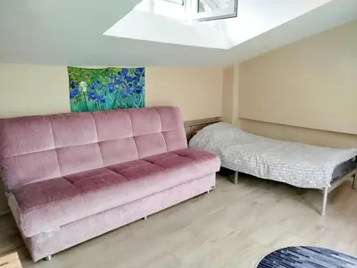 a living room with a couch and a bed at İstanbulda merkezi pitoresk konum müstakil yeni ev in Istanbul