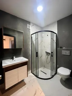 a bathroom with a shower and a sink and a toilet at Olen Uskudar Hotel in Istanbul