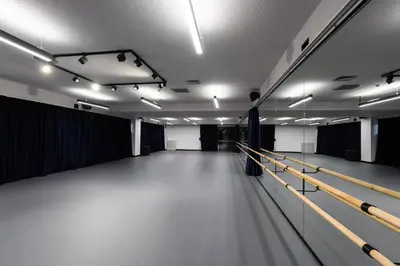 an empty room with a white floor and lights at INVENTIST Hotel Sports Academy Istanbul in Istanbul