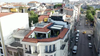 an overhead view of a building on a city street at Bellezza Hotel in Istanbul