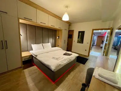 a bedroom with a large bed in a room at Unique/Cosy flat near Taksim/Nişantaşı in Istanbul